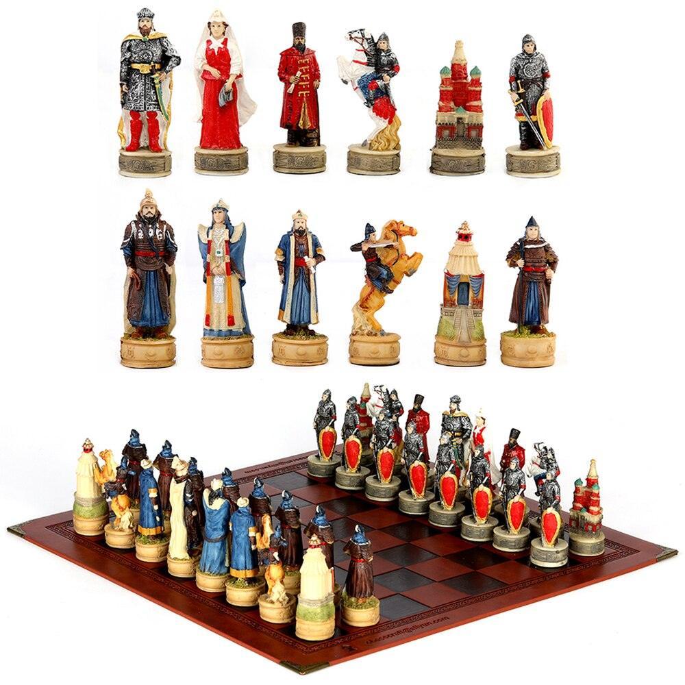 Chess Desktop Intelligence Game Movie Theme Toy Luxury Knight Hand-painted Carauana Store