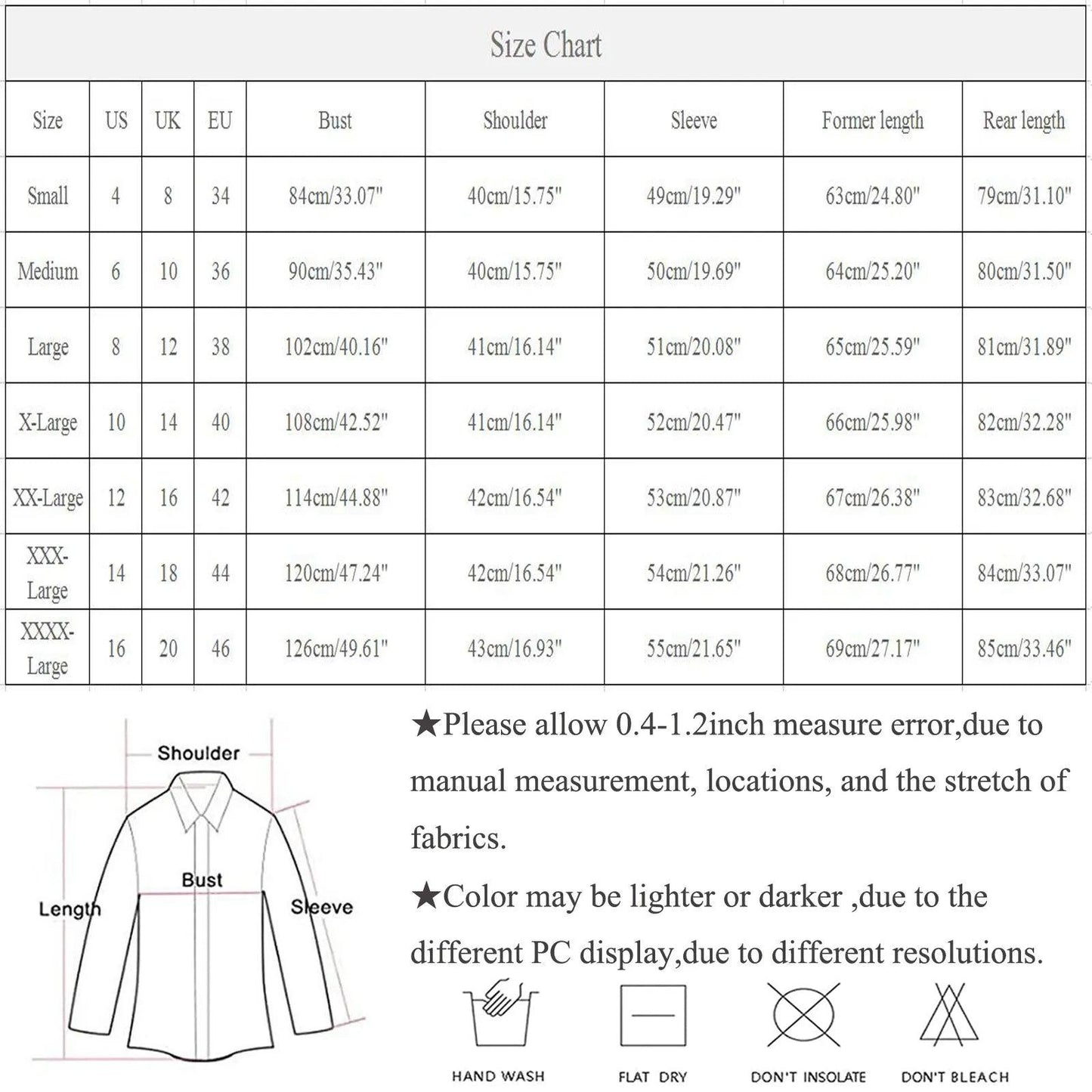 Fashion Blouse Long Sleeve Shirt Jacket Cardigan Cover-Up Top Outwear Carauana Store