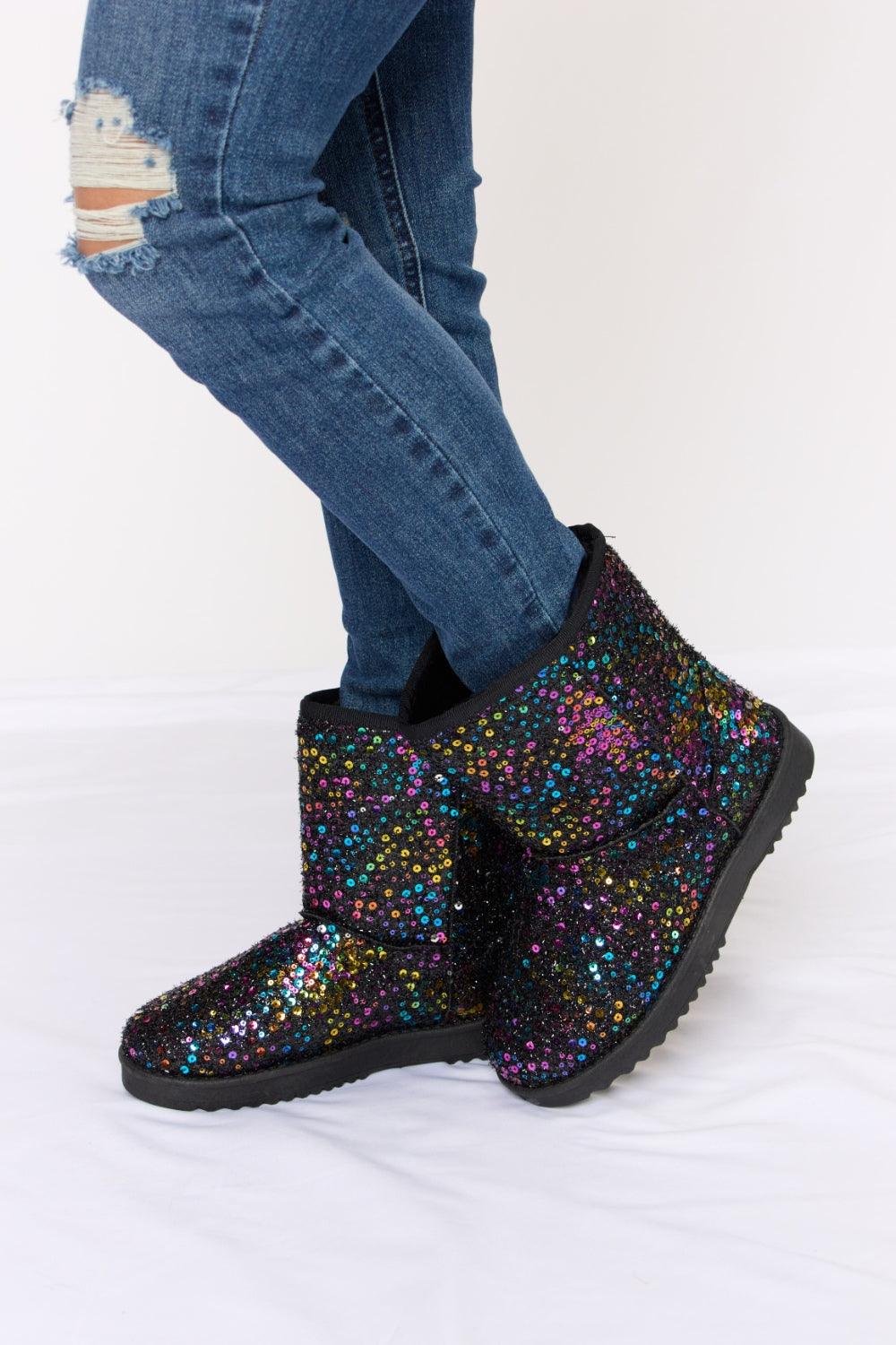 Forever Link Sequin Thermal Flat Boots Carauana Store