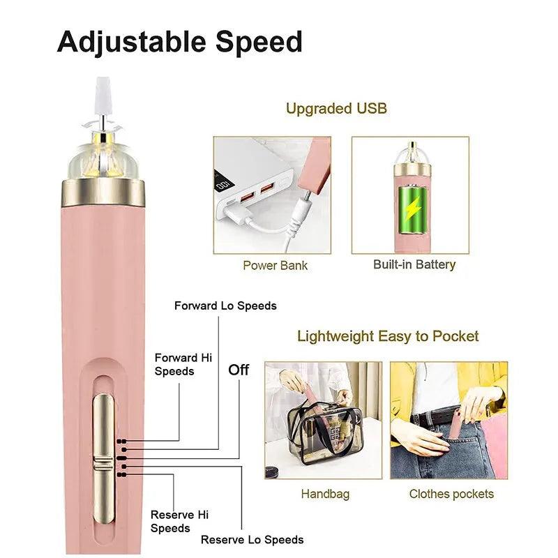 Get Salon-Quality Nails at Home with Our 5 in 1 Electric Manicure Drill & Accessory Combo Carauana Store