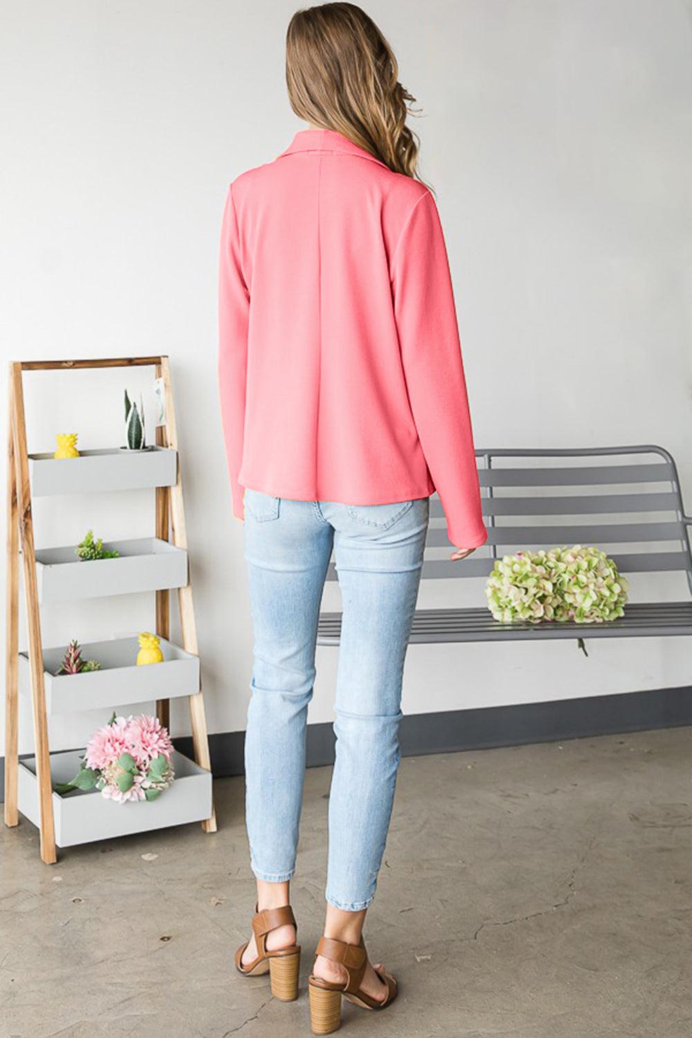 Heimish Open Front Long Sleeve Blazer Carauana Store