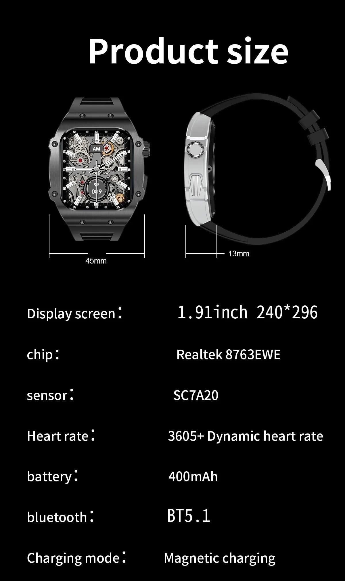 LIGE Smart Watch For Men Waterproof Bluetooth Call Heart Rate Monitor Carauana Store
