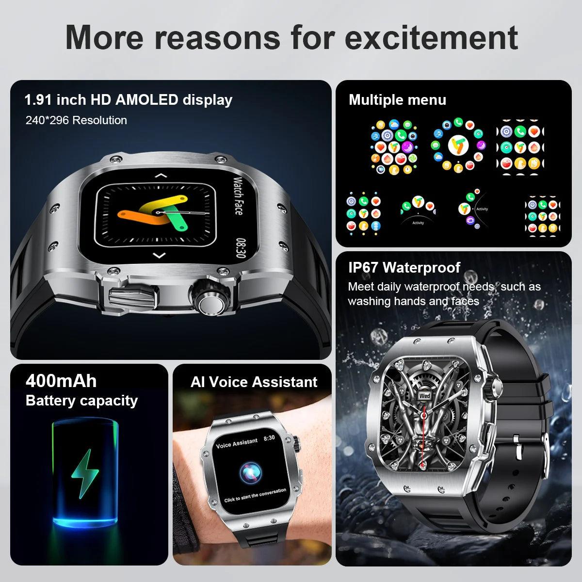LIGE Smart Watch For Men Waterproof Bluetooth Call Heart Rate Monitor Carauana Store