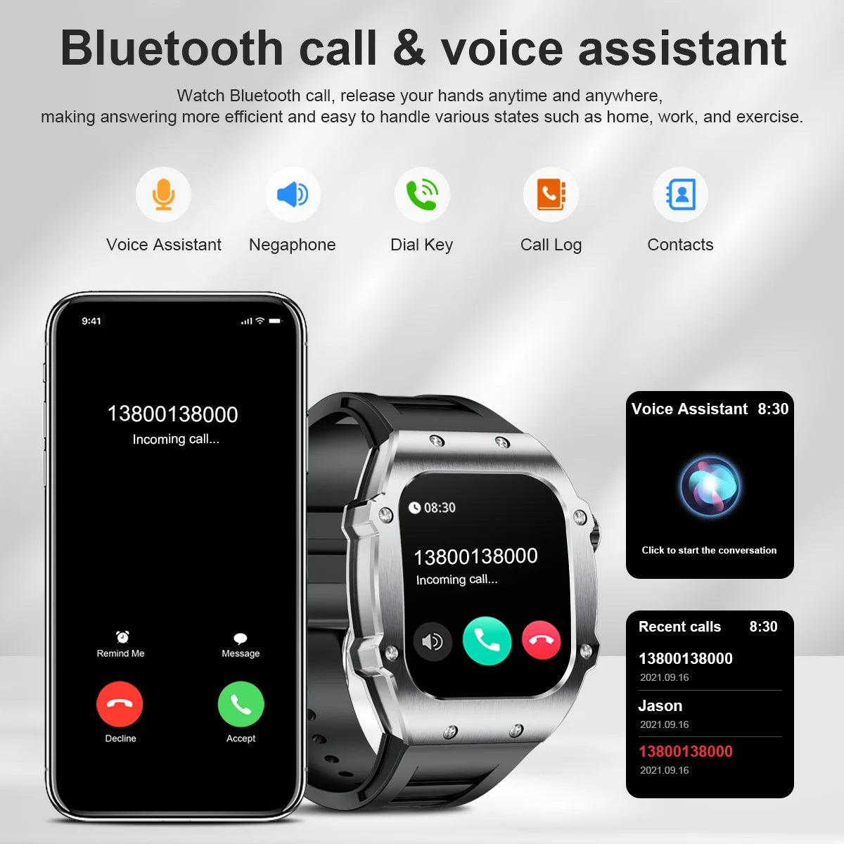 LIGE Smart Watch For Men Waterproof Bluetooth Call Heart Rate Monitor Carauana Store