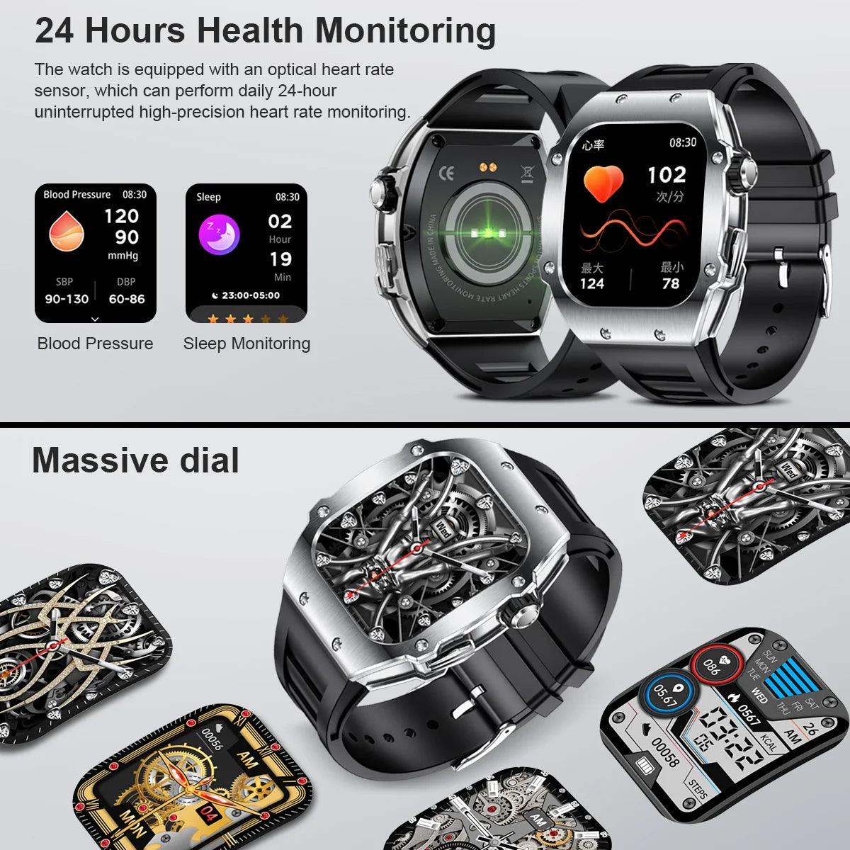 LIGE Smart Watch For Men Waterproof Bluetooth Call Heart Rate Monitor Carauana Store