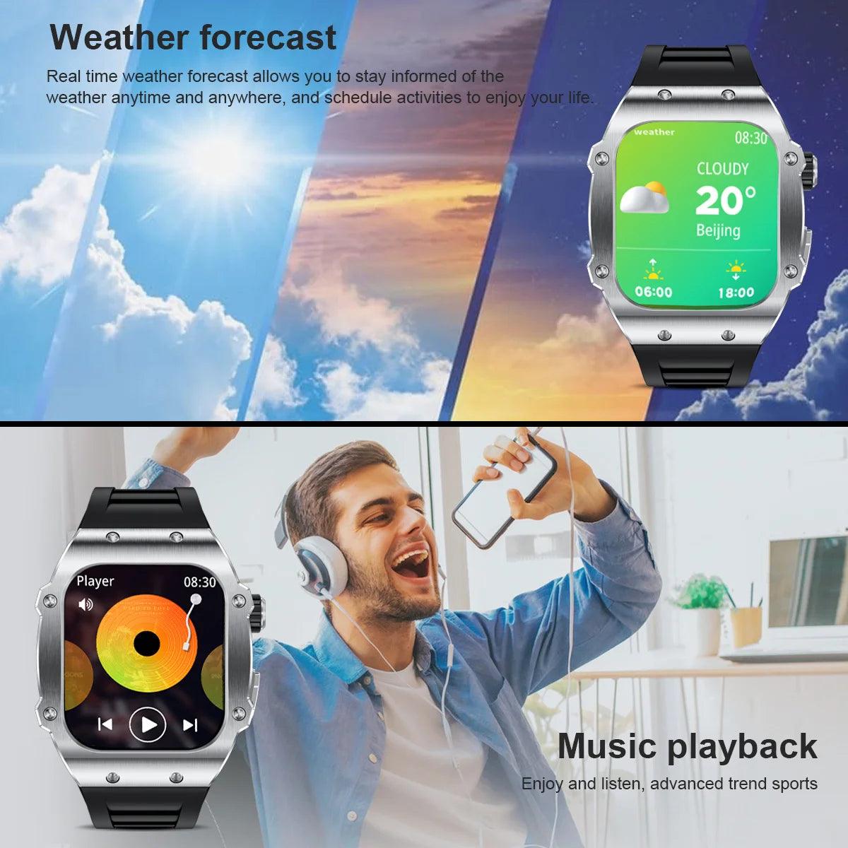 LIGE Smart Watch For Men Waterproof Bluetooth Call Heart Rate Monitor Carauana Store