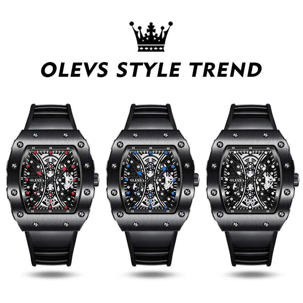 OLEVS Men's Fashion Barrel Shaped Dial Quartz Wristwatch Carauana Store