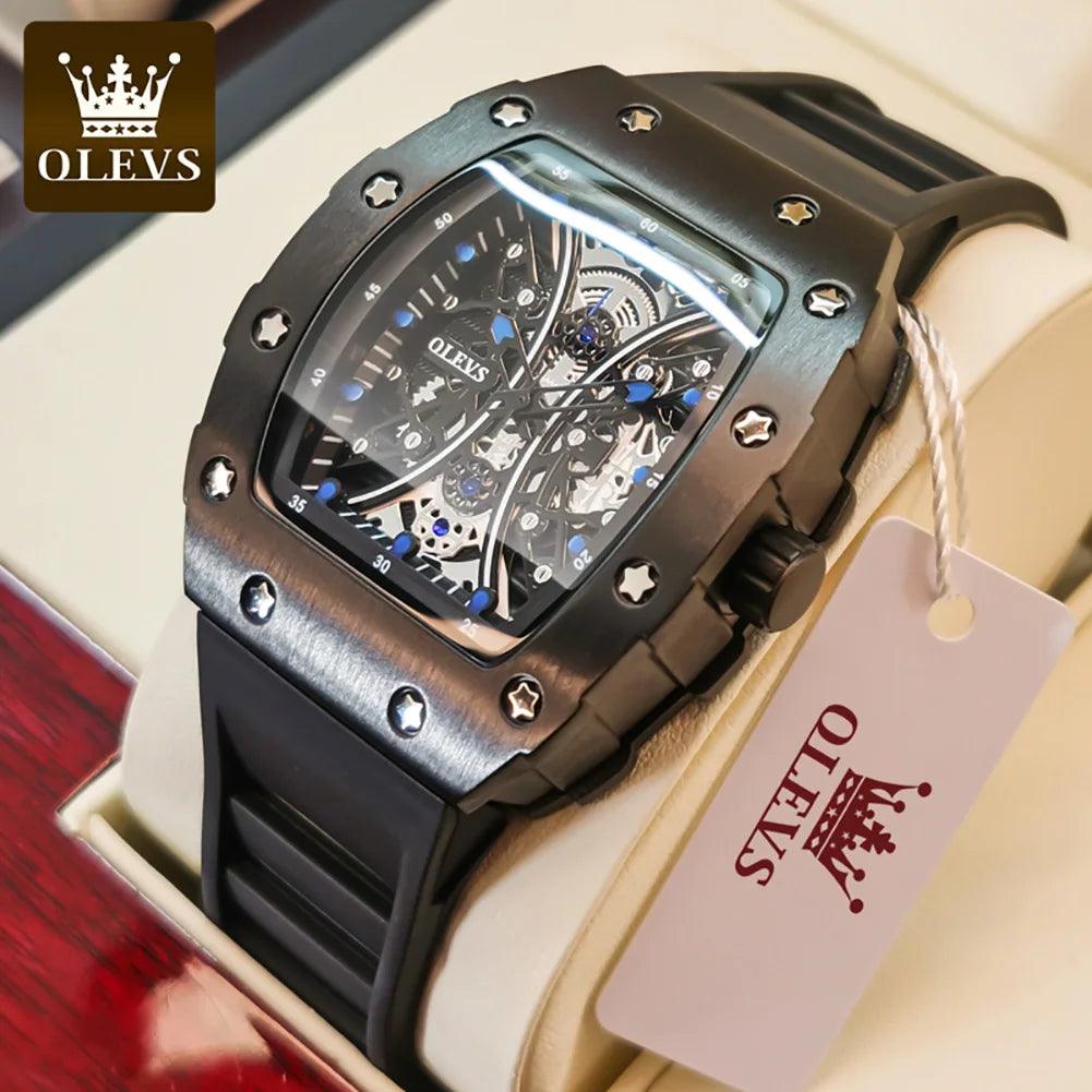 OLEVS Men's Fashion Barrel Shaped Dial Quartz Wristwatch Carauana Store