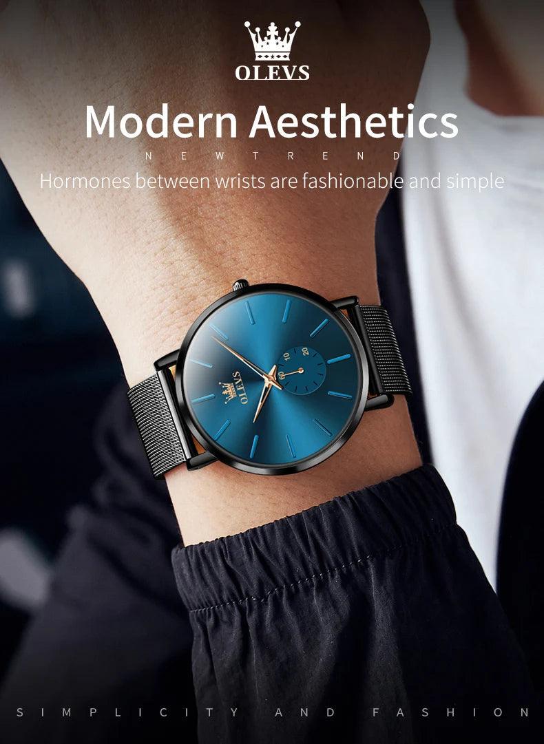 OLEVS Men's Minimalist Ultra-thin Original Quartz Watch Carauana Store