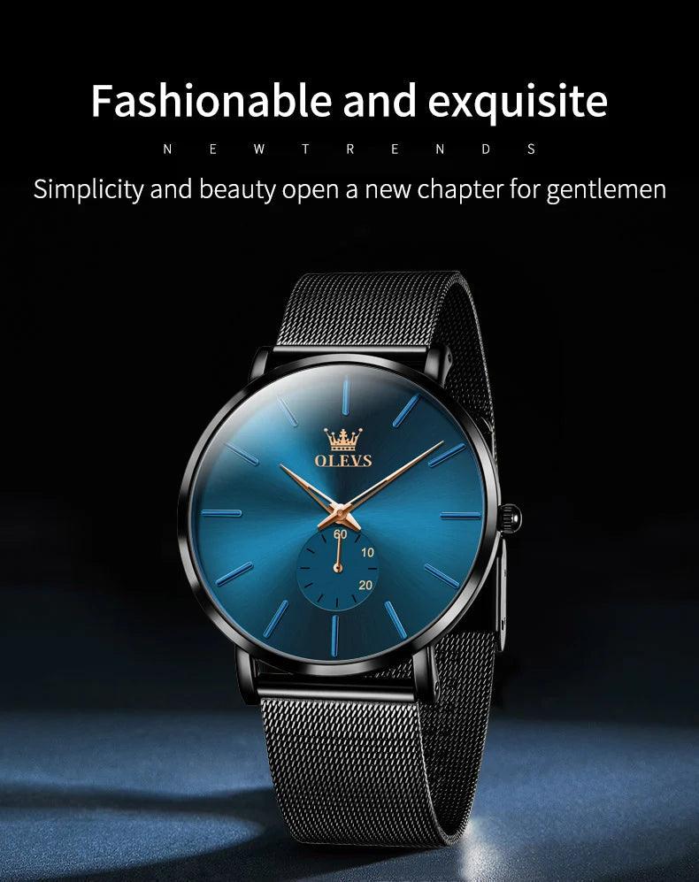OLEVS Men's Minimalist Ultra-thin Original Quartz Watch Carauana Store