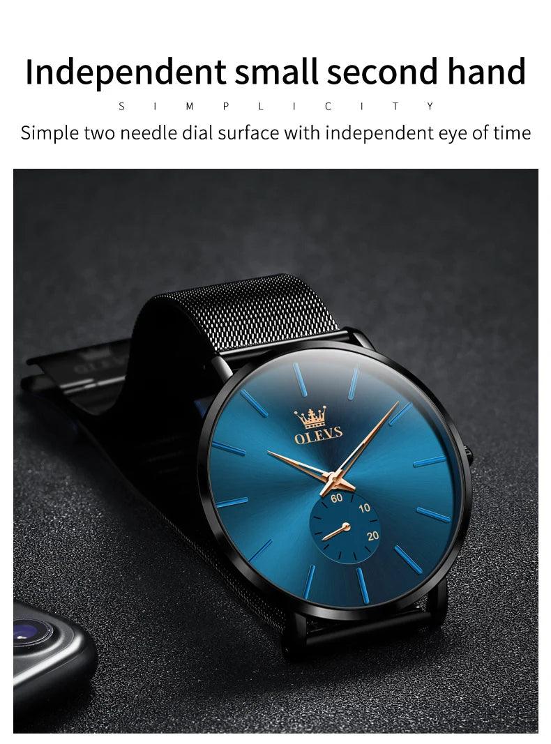 OLEVS Men's Minimalist Ultra-thin Original Quartz Watch Carauana Store