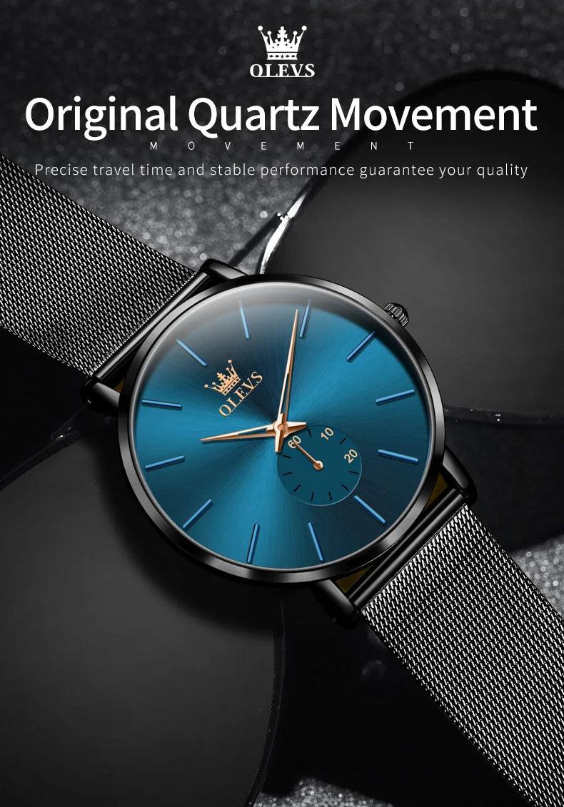 OLEVS Men's Minimalist Ultra-thin Original Quartz Watch Carauana Store