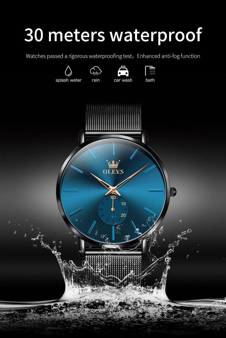 OLEVS Men's Minimalist Ultra-thin Original Quartz Watch Carauana Store