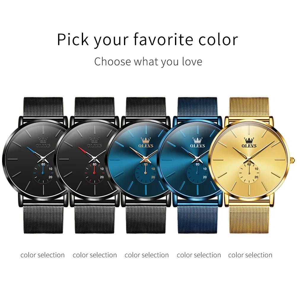 OLEVS Men's Minimalist Ultra-thin Original Quartz Watch Carauana Store