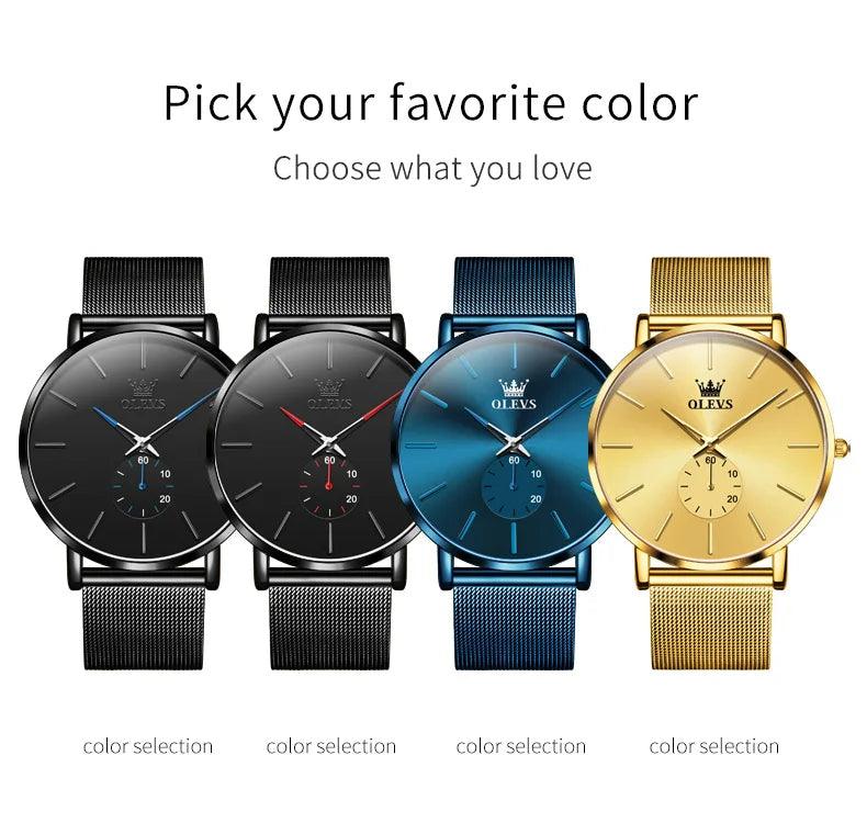 OLEVS Men's Minimalist Ultra-thin Original Quartz Watch Carauana Store