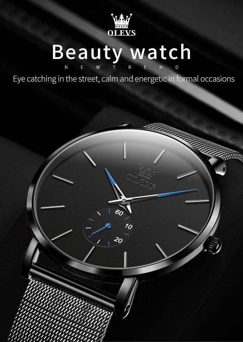 OLEVS Men's Minimalist Ultra-thin Original Quartz Watch Carauana Store
