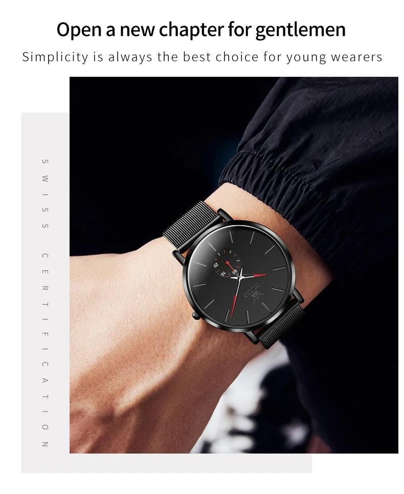 OLEVS Men's Minimalist Ultra-thin Original Quartz Watch Carauana Store