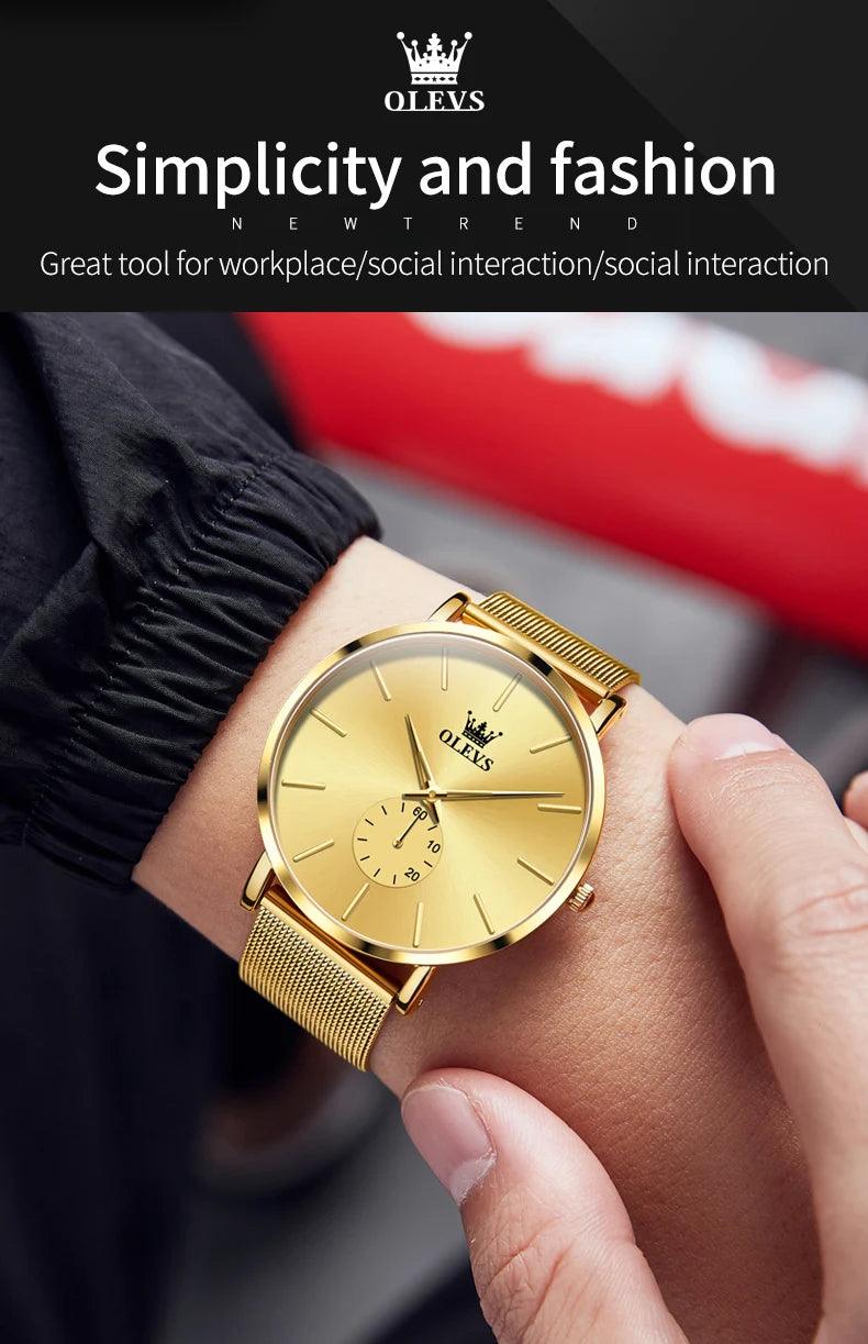 OLEVS Men's Minimalist Ultra-thin Original Quartz Watch Carauana Store