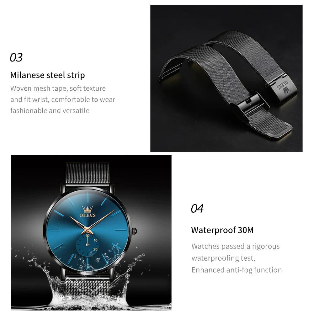 OLEVS Men's Minimalist Ultra-thin Original Quartz Watch Carauana Store