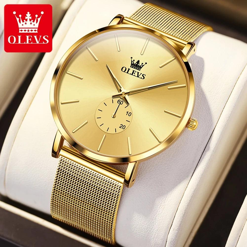 OLEVS Men's Minimalist Ultra-thin Original Quartz Watch Carauana Store