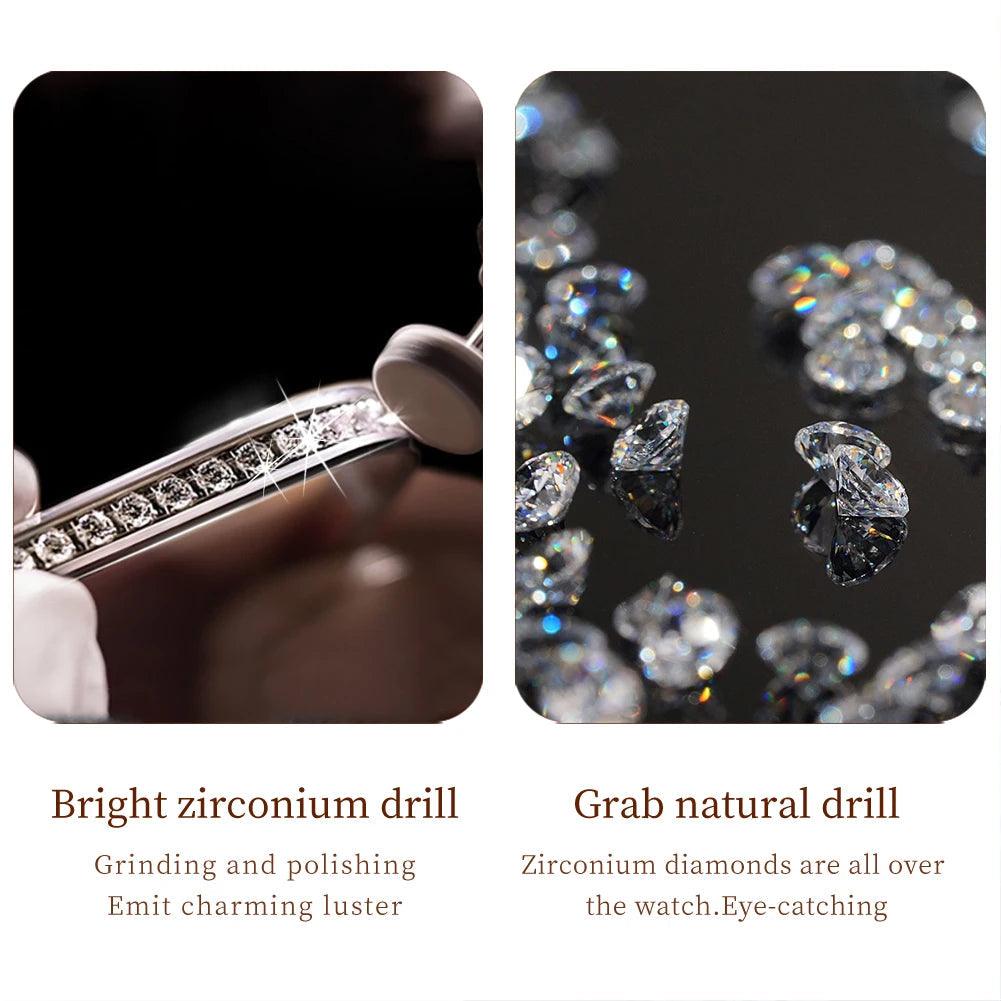 OLEVS Original Diamond Watch for Women Fashion Elegant Stainless Steel Waterproof Quartz Wristwatch Luxury Ladies Dress Watches Carauana Store