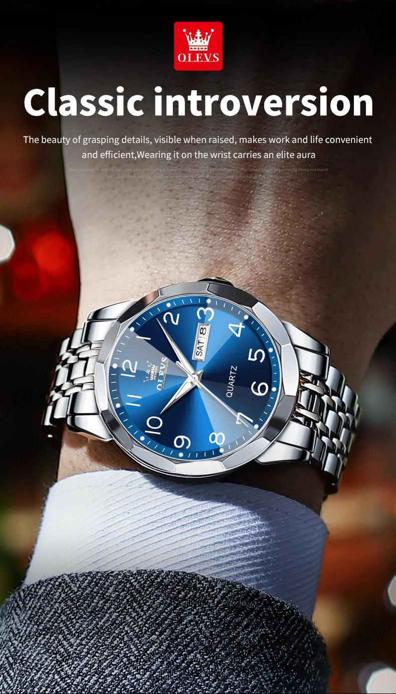 OLEVS Stainless Steel Quartz Watch | Fashionably Functional with Luminous Display and Water Resistance Carauana Store