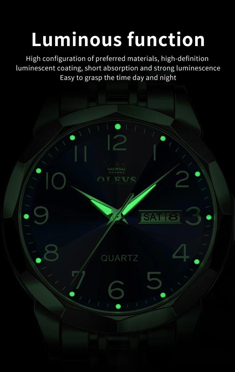 OLEVS Stainless Steel Quartz Watch | Fashionably Functional with Luminous Display and Water Resistance Carauana Store