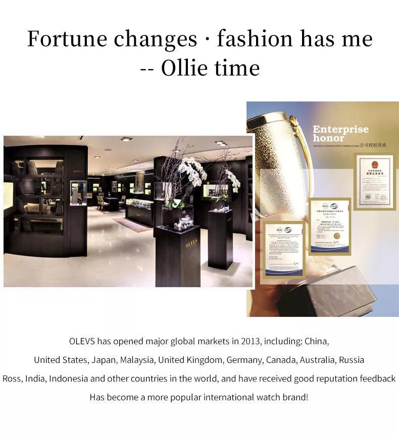 OLEVS women's Stainless Steel Luxury Quartz Watch | Sleek Design with Push Button Clasp and 3Bar Water Resistance Carauana Store