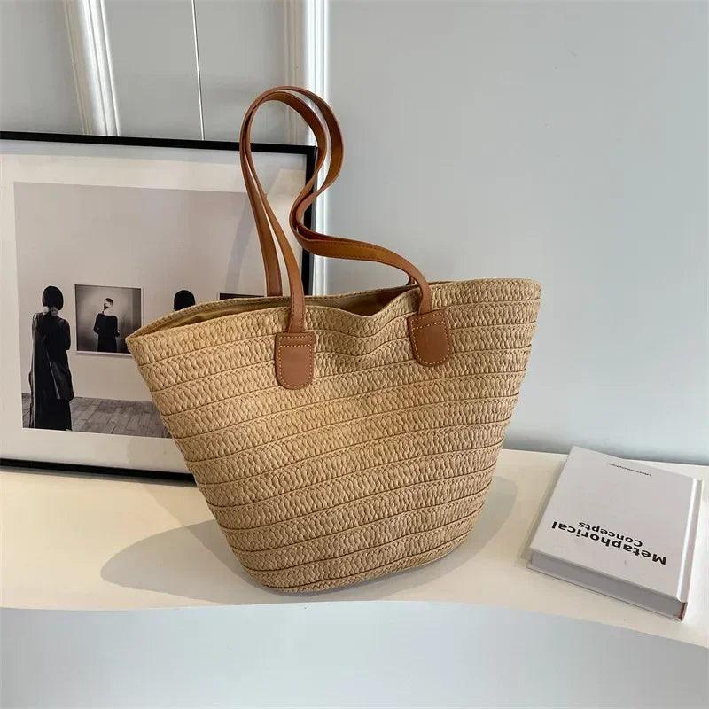 Sunny Days Ahead: Portable Straw Shoulder Bag – Your Stylish Satchel Carauana Store