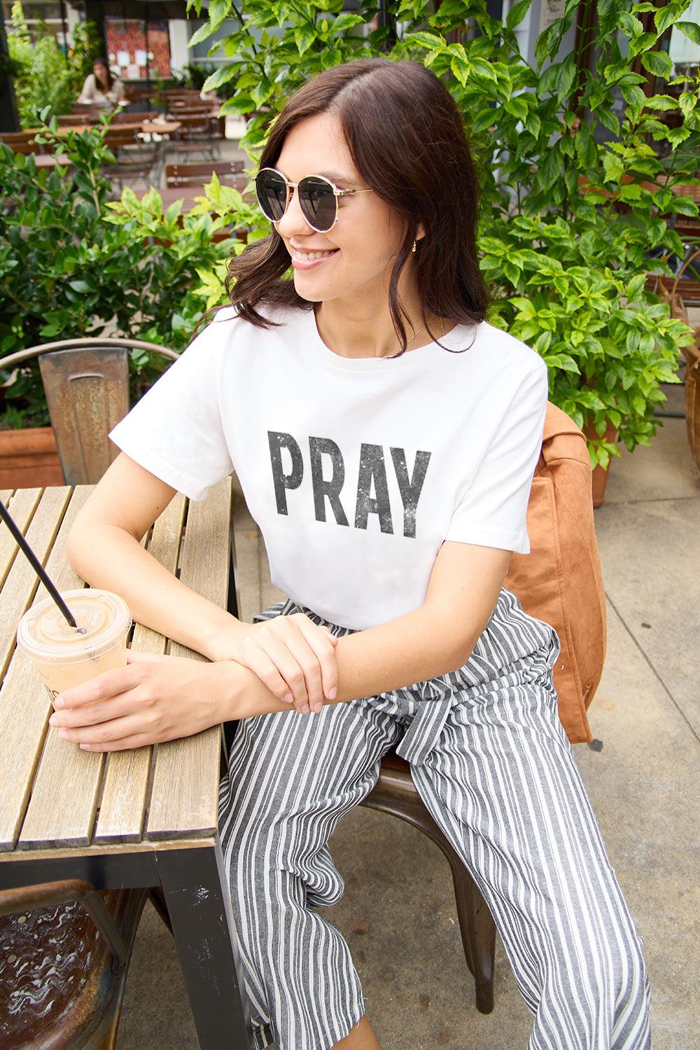 Simply Love Full Size PRAY Round Neck T-Shirt Carauana Store