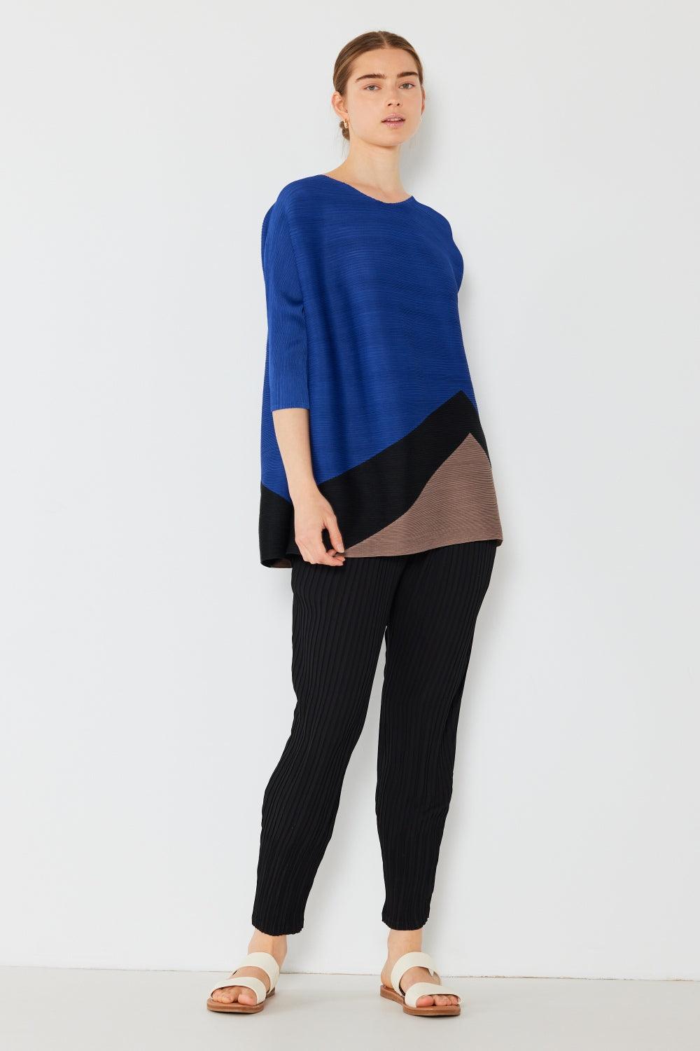 Marina West Swim Pleated Horizontal Rib Color Block Top Carauana Store