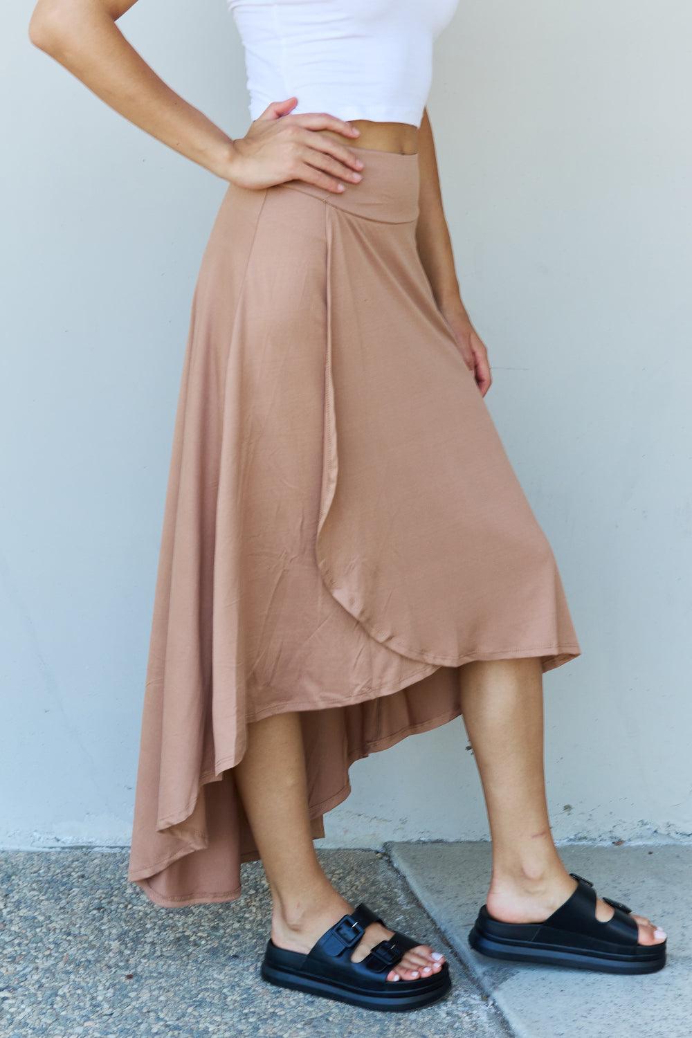 Ninexis First Choice High Waisted Flare Maxi Skirt in Camel Carauana Store
