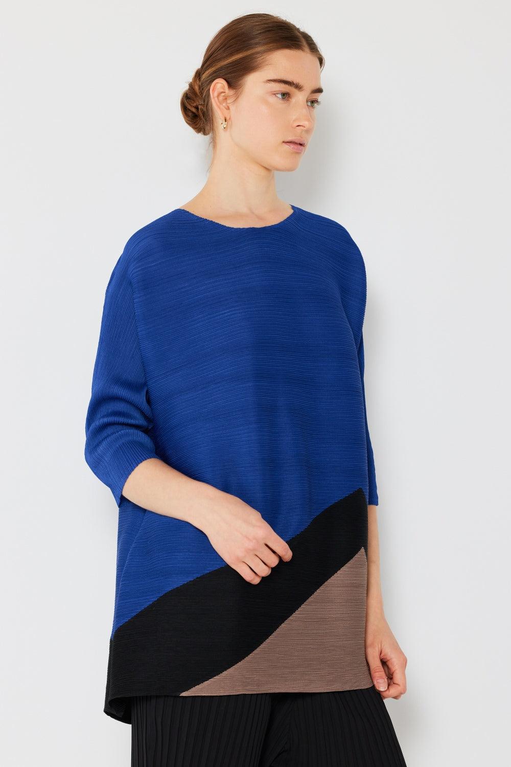 Marina West Swim Pleated Horizontal Rib Color Block Top Carauana Store