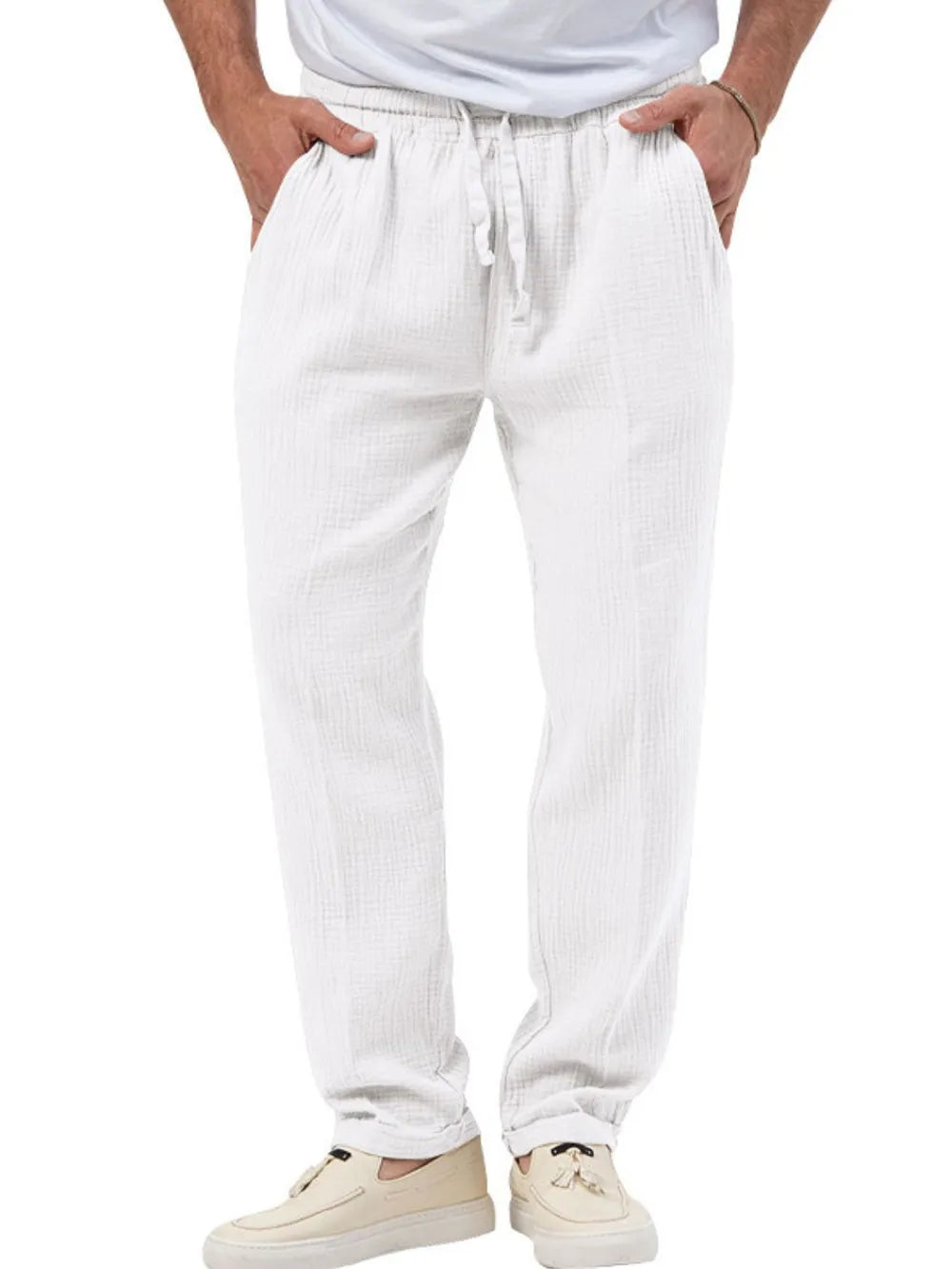 Men's Plus Size Drawstring Texture Pants