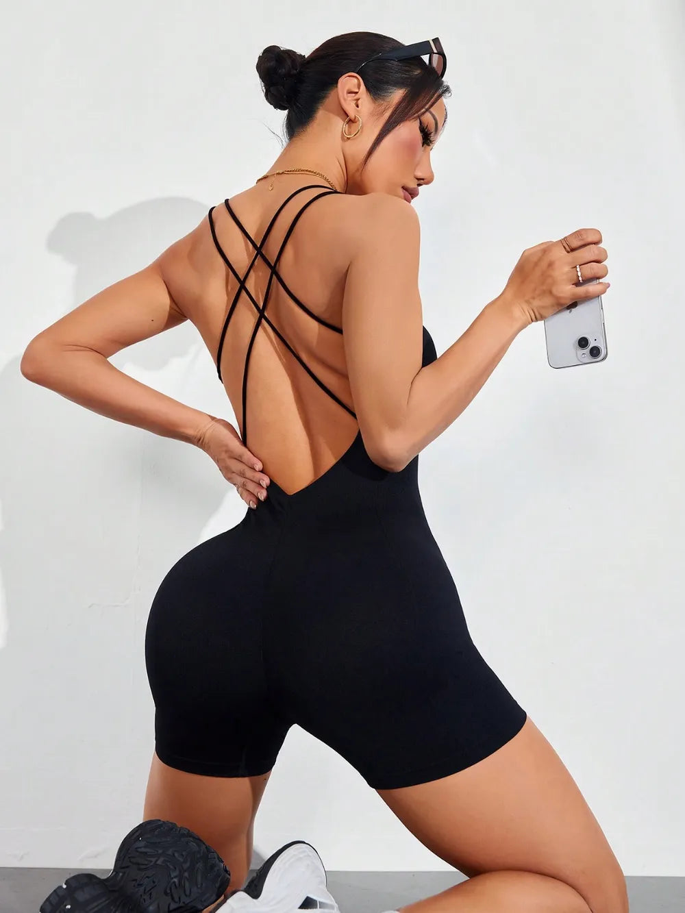 Spaghetti Strap Crisscross Romper Carauana Store