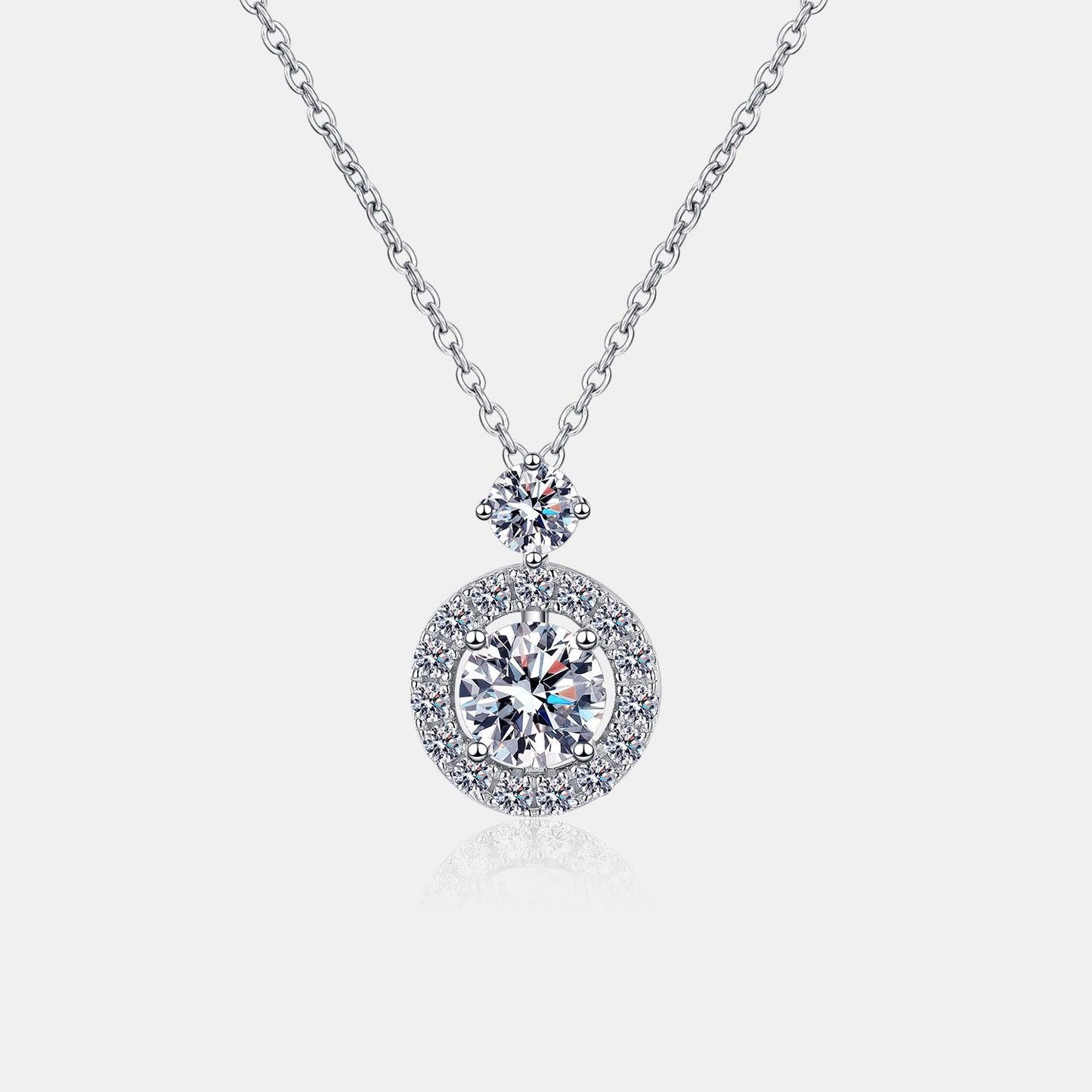 1 Carat Moissanite 925 Sterling Silver Necklace Carauana Store