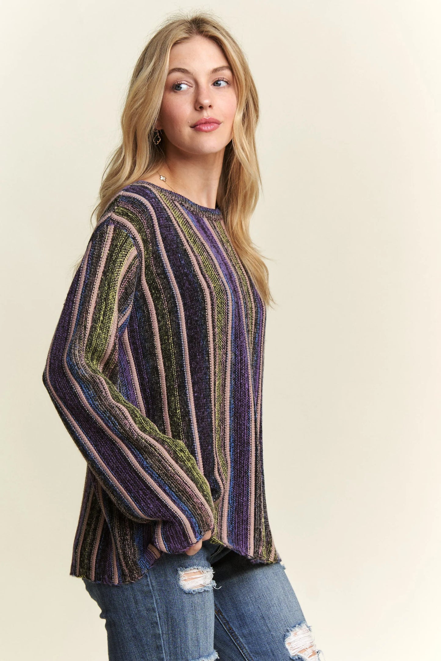 ADORA Vertical Stripe Sweater Top Carauana Store