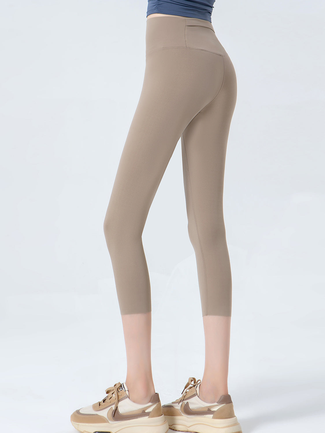 Wide Waistband Cropped Sports Leggings Carauana Store