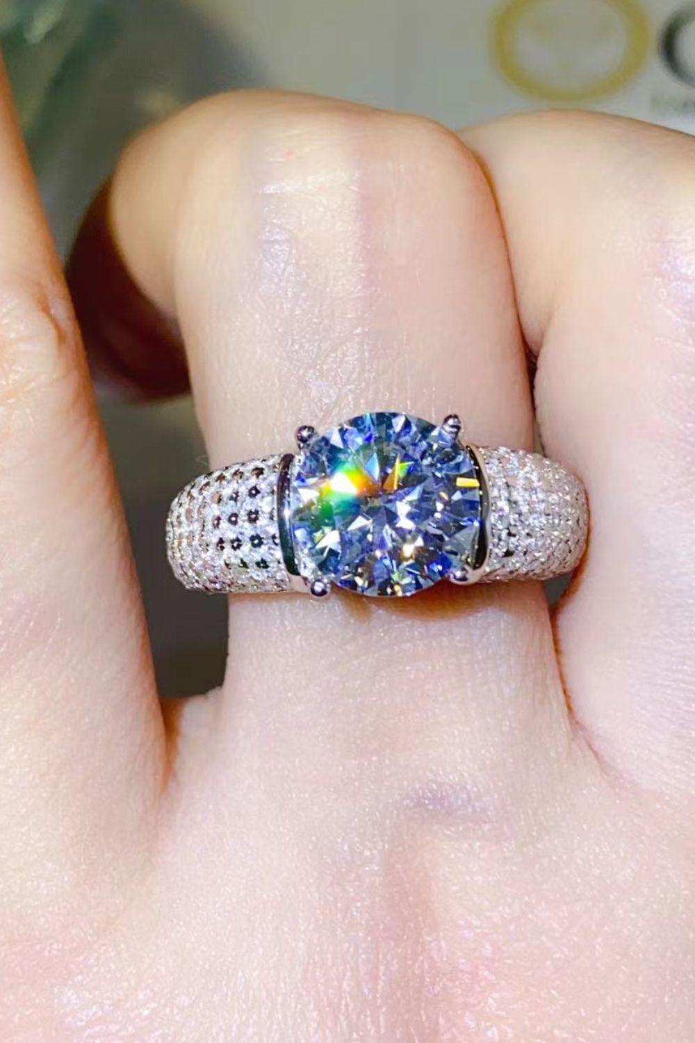 3 Carat Moissanite Side Stone Ring Carauana Store