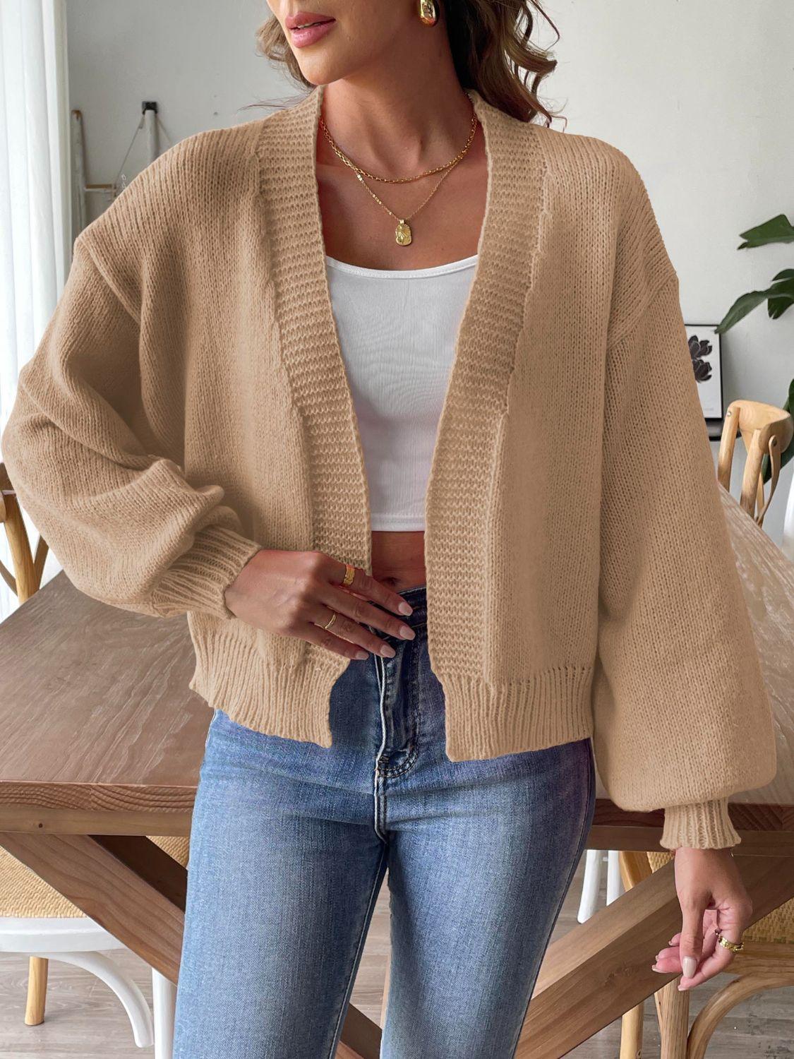 Open Front Long Sleeve Cardigan Carauana Store