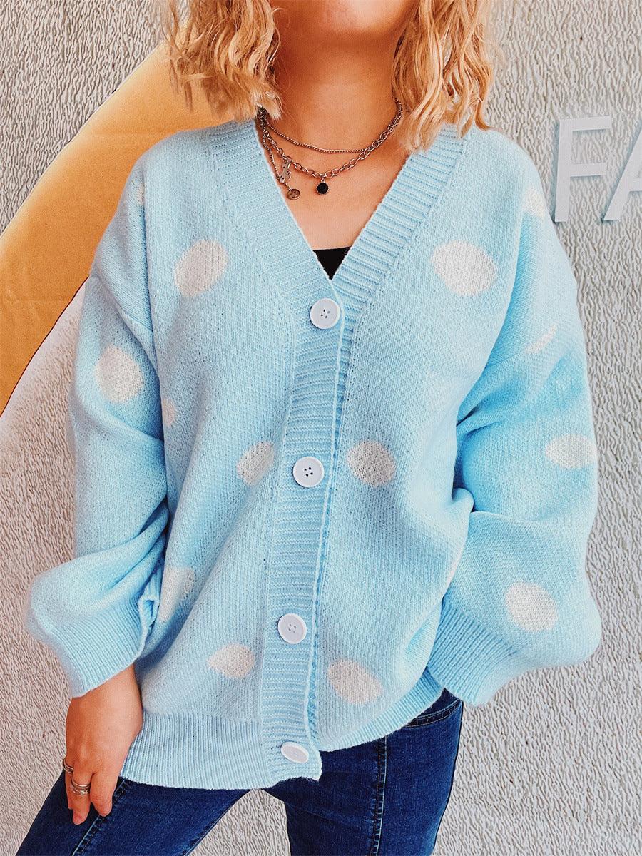 Polka Dot Button Up Cardigan Carauana Store