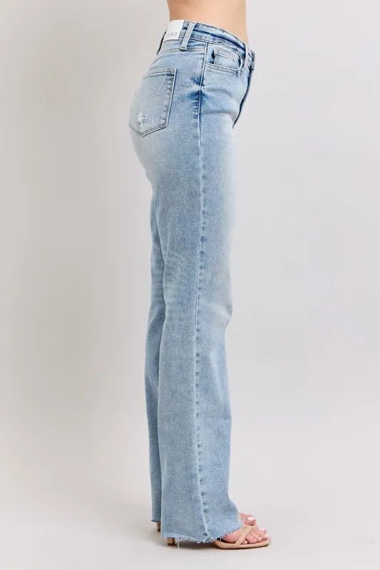 Judy Blue Full Size Mid Rise Light Wash Dad Jeans Plus Size
