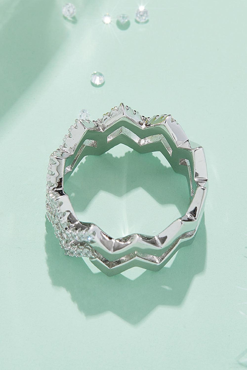 Adored Moissanite Zigzag Stacking Rings Carauana Store