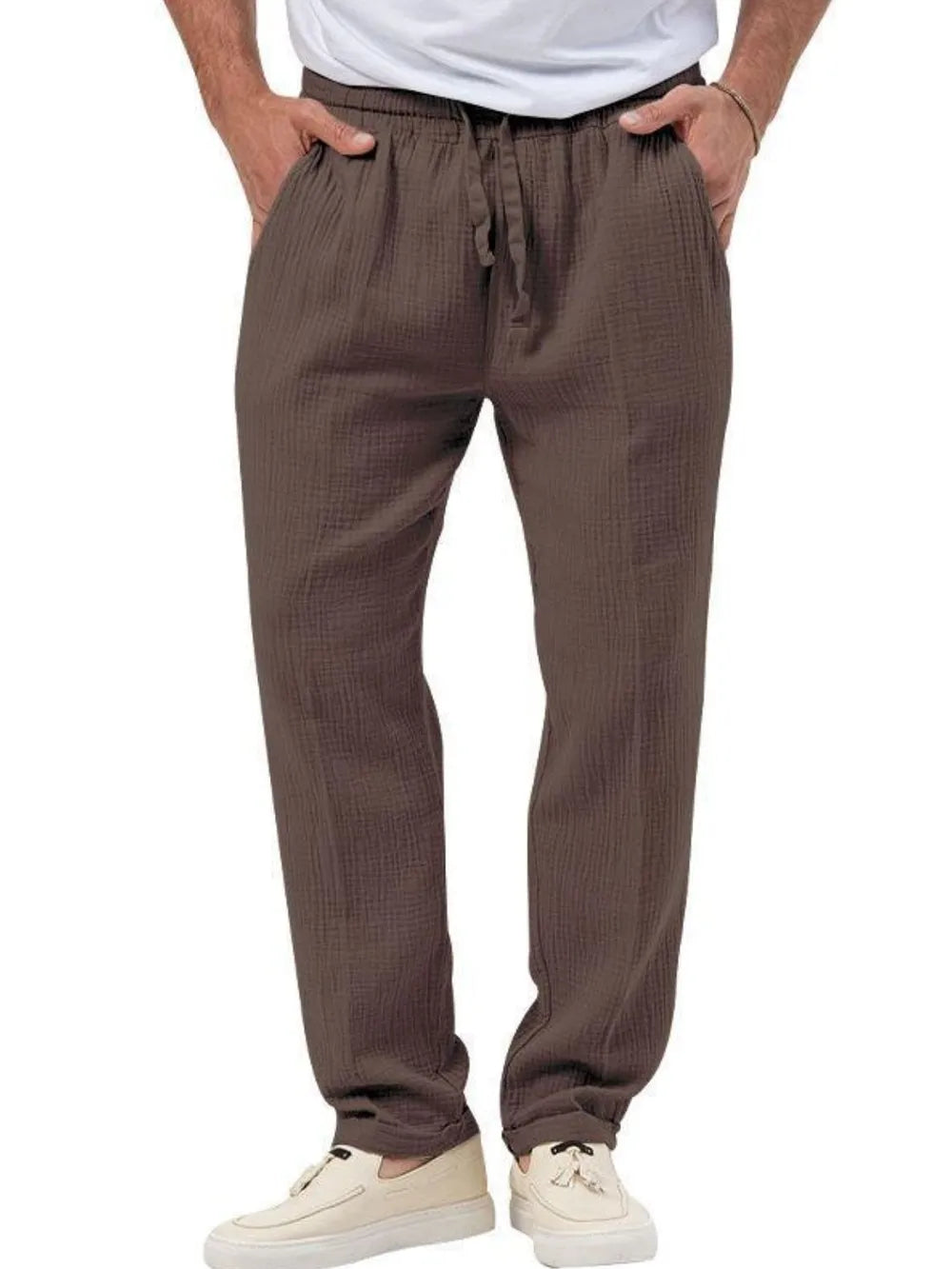 Men's Plus Size Drawstring Texture Pants