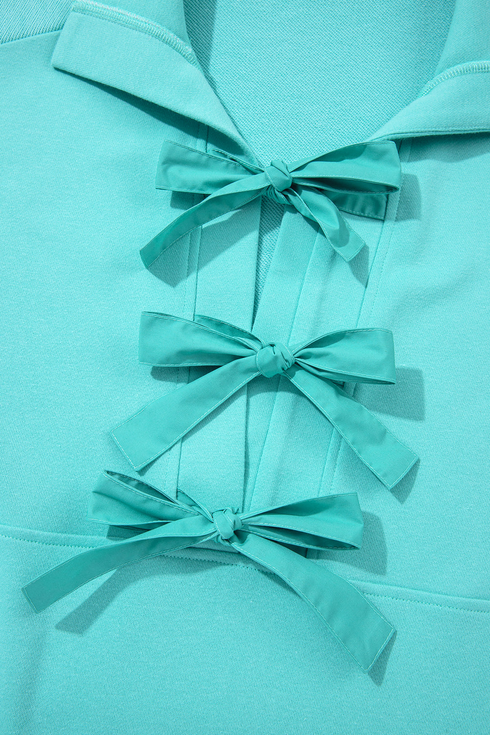 Moonlight Jade Bow Front Bracelet Sleeve Collared Side Pocket Shift Mini Dress