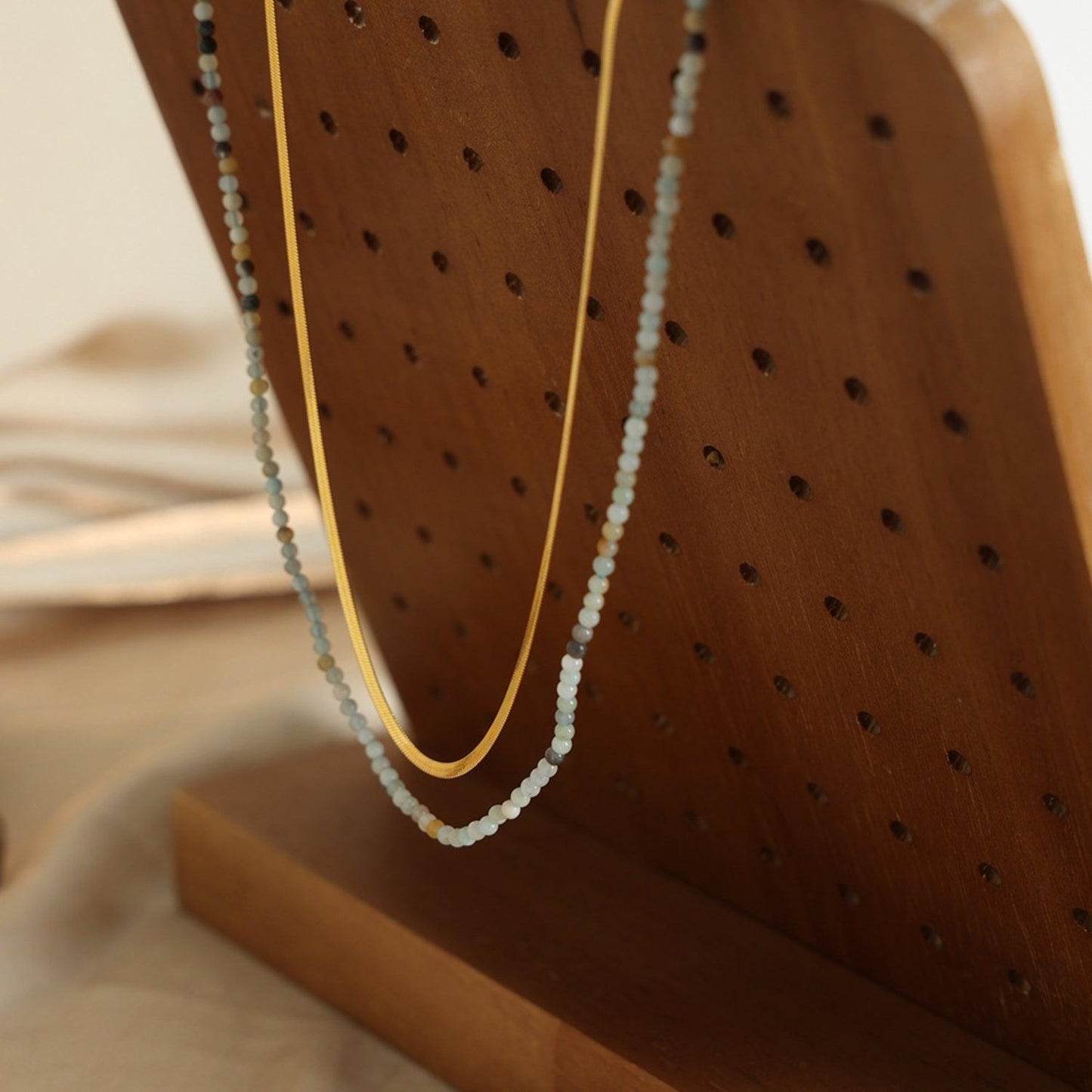 Beaded Titanium Steel Double-Layered Necklace Carauana Store