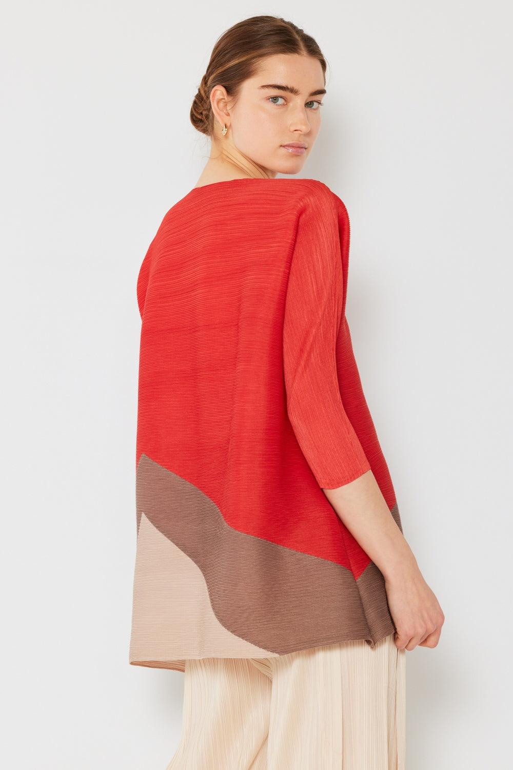 Marina West Swim Pleated Horizontal Rib Color Block Top Carauana Store