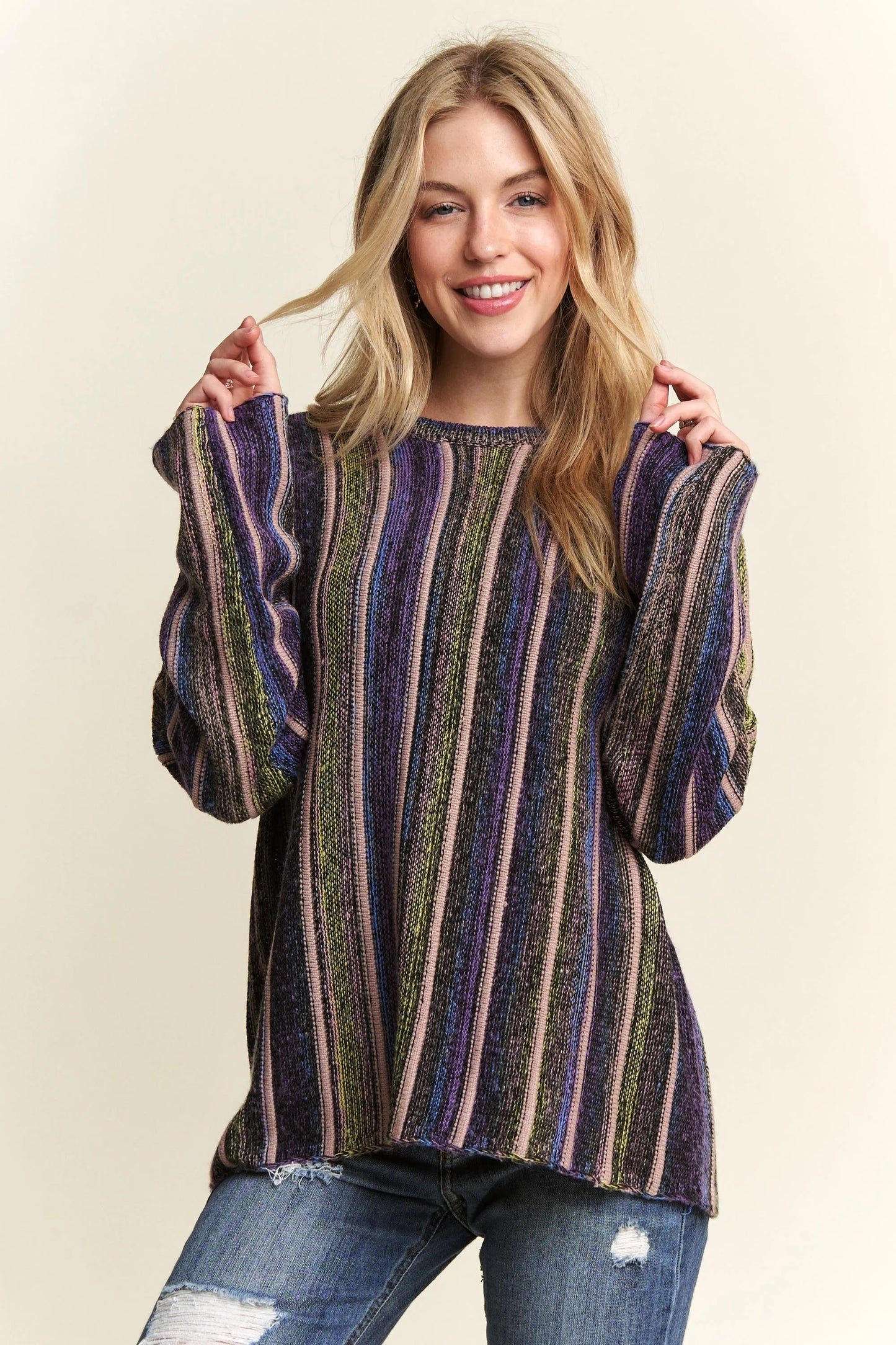 ADORA Vertical Stripe Sweater Top Carauana Store