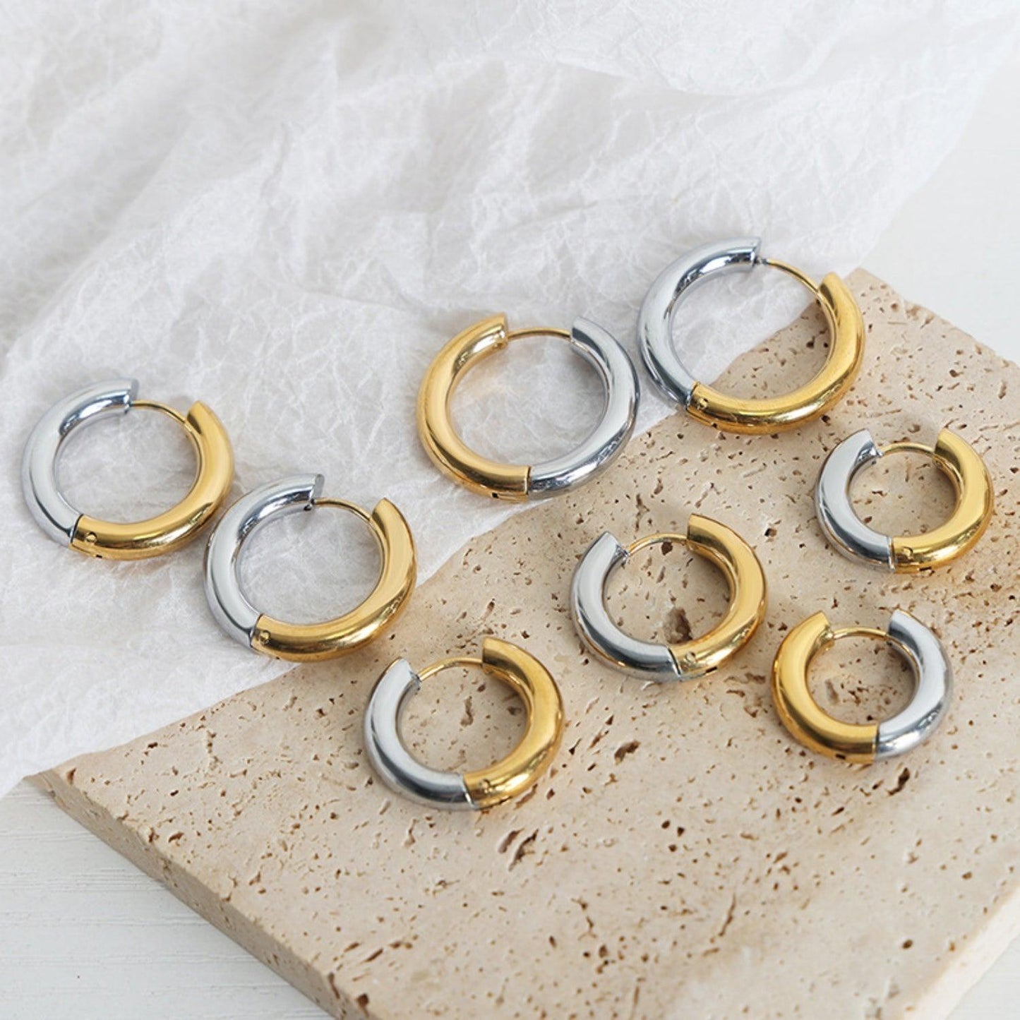 18K Gold-Plated Huggie Earrings Carauana Store