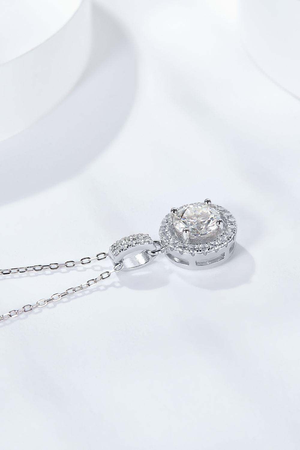 2 Carat Moissanite Round Pendant Necklace Carauana Store